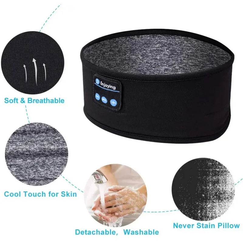 2026 Bluetooth Earphones Sports Sleeping Headband Elastic Wireless Headphones Music Eye Mask Wireless Bluetooth Headset Headband